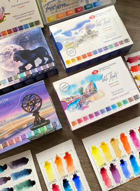 俄罗斯白夜艺术家大师级水彩颜料固体分层沉淀植物12色套装基础