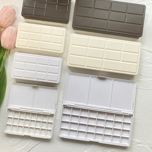 24色48色塑料盒水彩颜料分装盒1ml2ml半块全块分装收纳空盒敏小姐