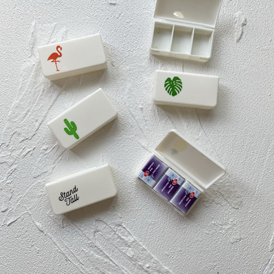 白夜固体水彩迷你小收纳盒塑料ins风清新便携水彩盒