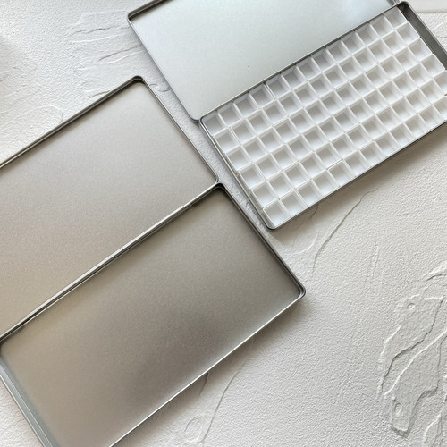 大铁盒水彩颜料收纳盒白夜24色RS全块固体分装收纳铁盒