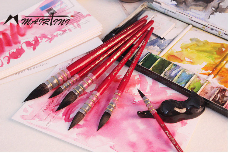 MAIRTINI马蒂尼 马提妮616红胖子进口水彩笔手工松鼠毛包邮