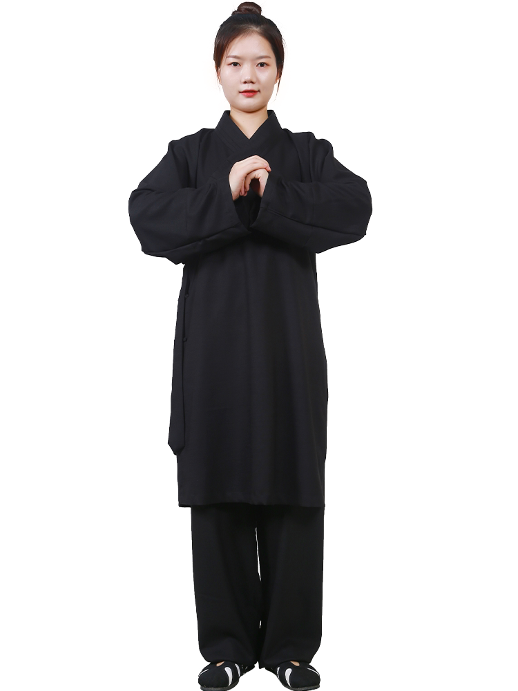 武当斜襟三清领春夏道士服女秋季道士服装男全镇道服白色道袍新款