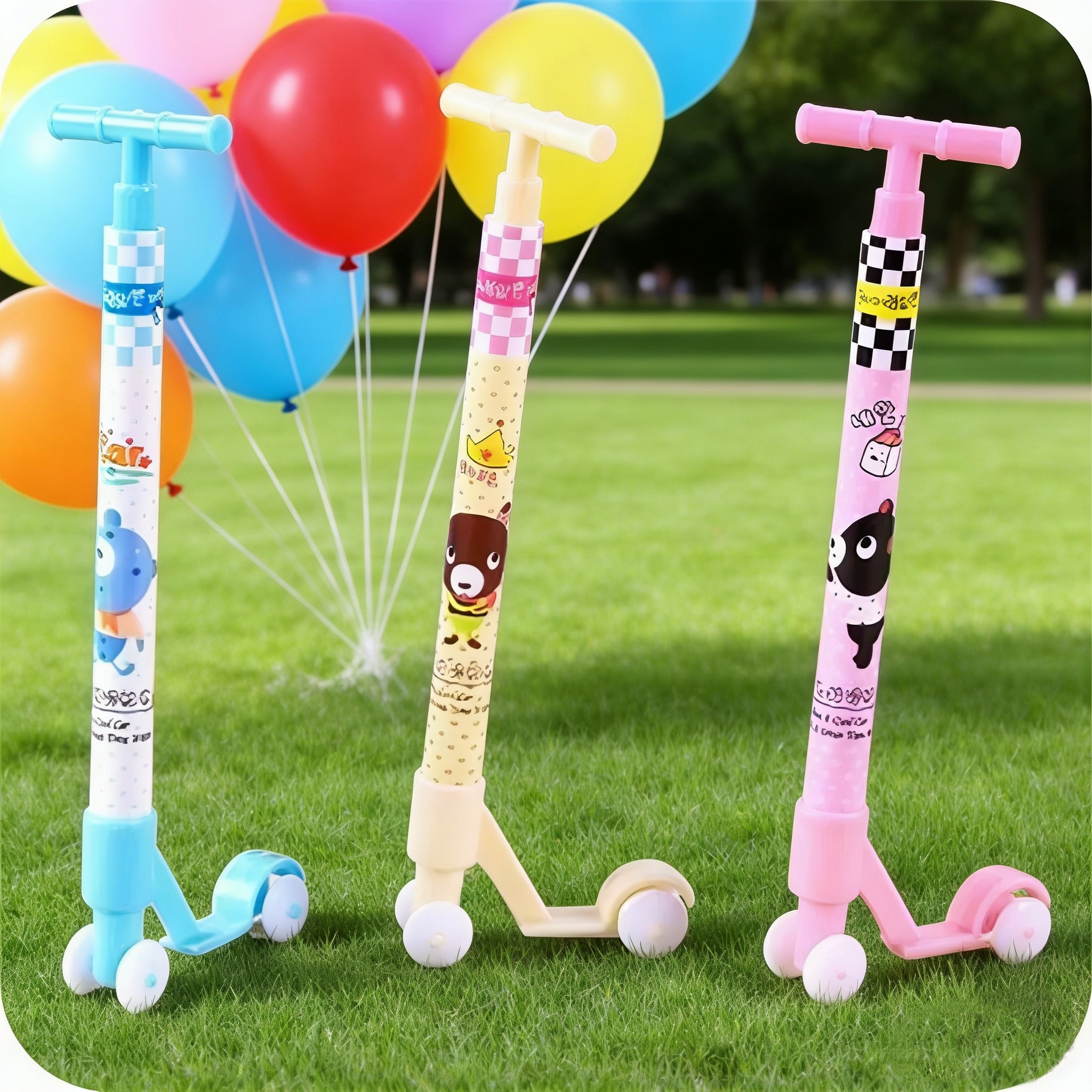 创意滑板车造型圆珠笔立体卡通学生笔 可爱文具礼品笔 便携书写笔