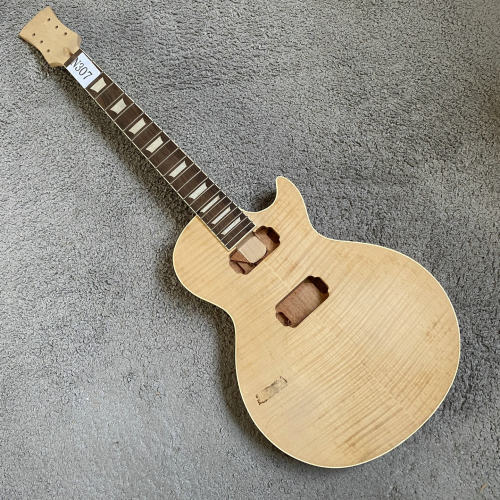 半成品电吉他LP Standard虎纹枫木桃花芯琴体22品DIY组装吉他套装
