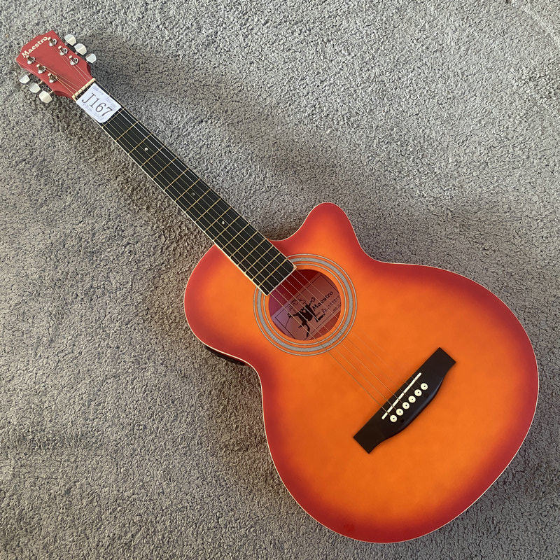 Maestro 38寸木吉他 塑料ABS透明箱体 外贸定制民谣吉他钢弦 特价