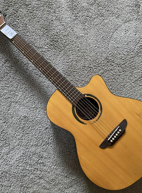 LUNA木吉他 41英寸单板民谣 WABI GC台产 库存琴 20品云杉木面单