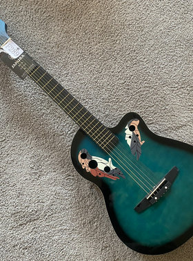 Ovation款式木吉他 SAKURA樱花 38英寸民谣钢弦吉他 瑕疵装饰琴