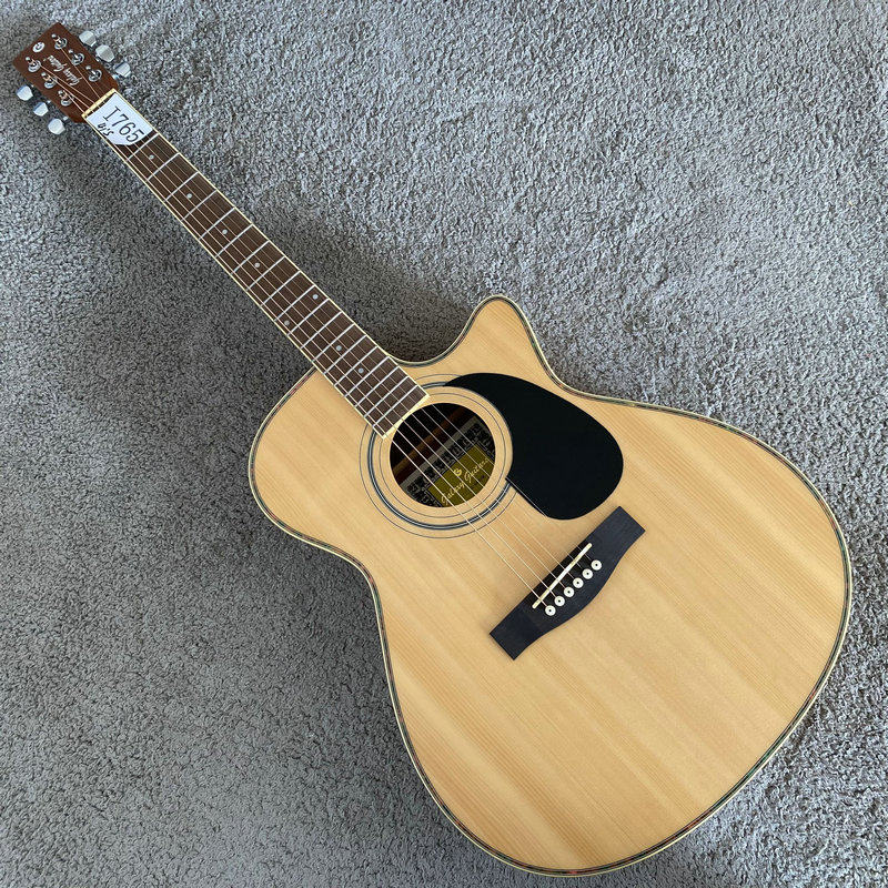 Galaxy品牌木吉他 41英寸云杉木面单 民谣 原木色 单板 练习 进阶