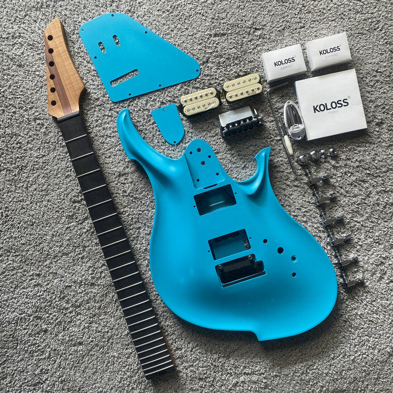 Koloss电吉他 套装 铝铸金属琴体 烤枫木+玫瑰木琴颈指板24品 DIY
