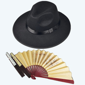 上海滩同款 大沿帽子男折扇相声快板评书明星抖音同款 墨镜表演配饰