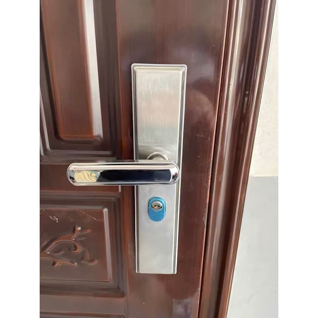 家用进户门拉手入户室内锁具加厚防盗门锁加宽手柄套装通用型防.