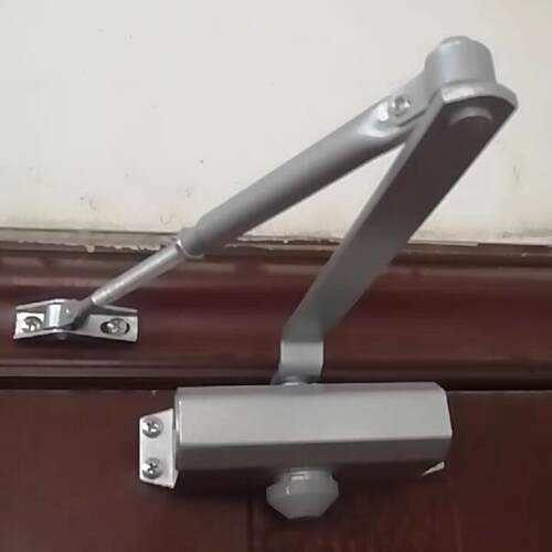 家用消防门黑色闭门器 液压缓冲自动关门器 免打孔90度定位闭合.
