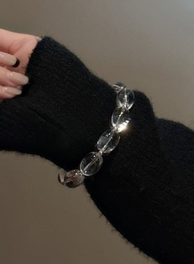 白水晶手链夏尼日韩925银