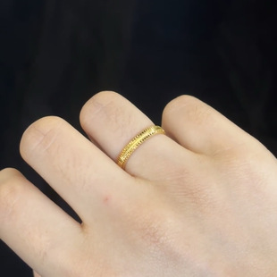 轻奢高级感波纹戒指爆闪简约个性 素圈A08