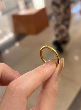 不掉色经典实心光面小素圈戒指