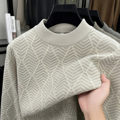 加厚毛衣男士半高领2025年秋冬季新款打底衫中年爸爸针织衫男装潮