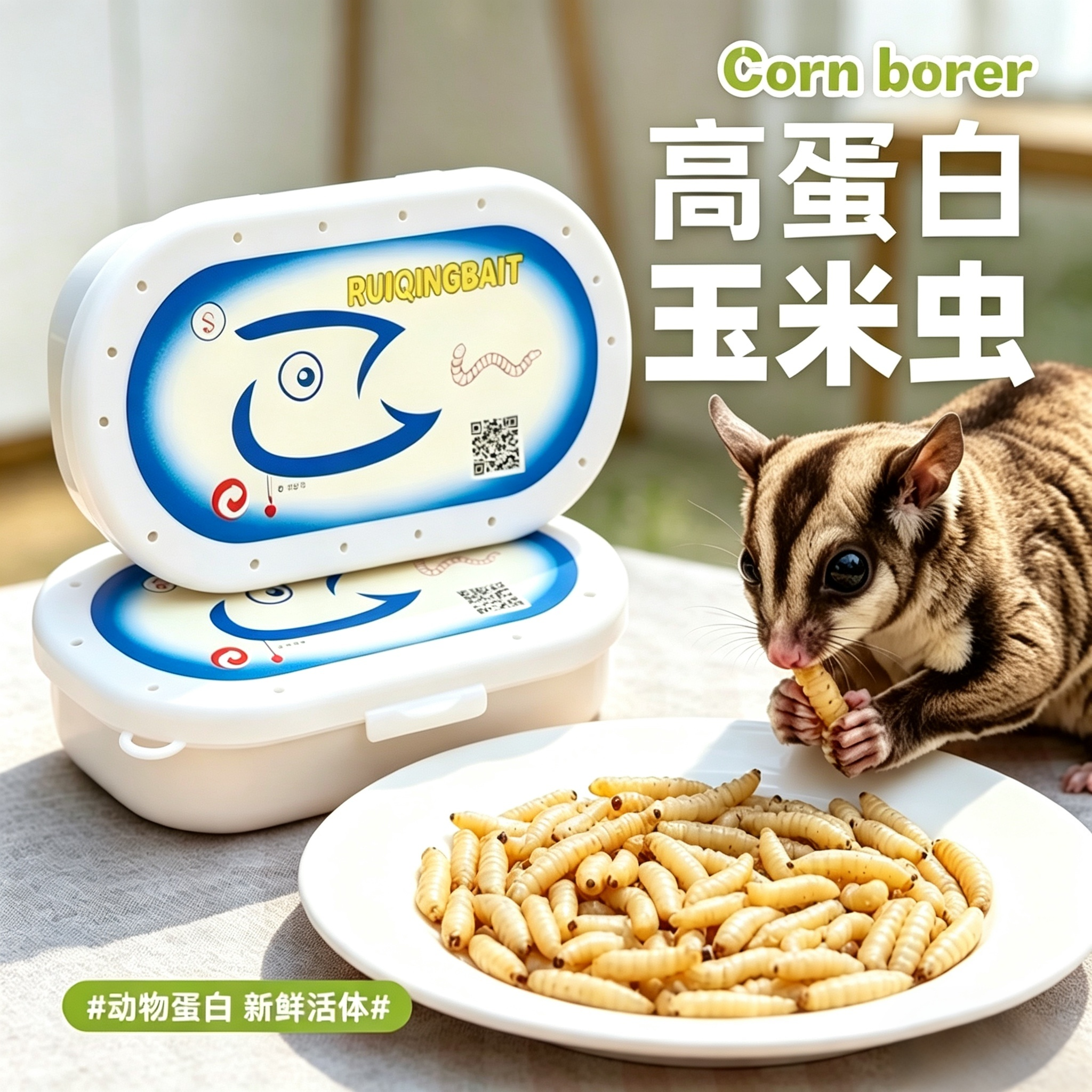 蜜袋鼯活虫玉米虫零食虫子葡萄蜜仓鼠花枝鼠鹦鹉粮食吃的虫子