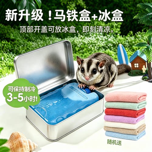 蜜袋鼯龙猫降温冰盒冰窝不锈钢冰垫仓鼠金丝熊荷兰猪豚鼠散热板