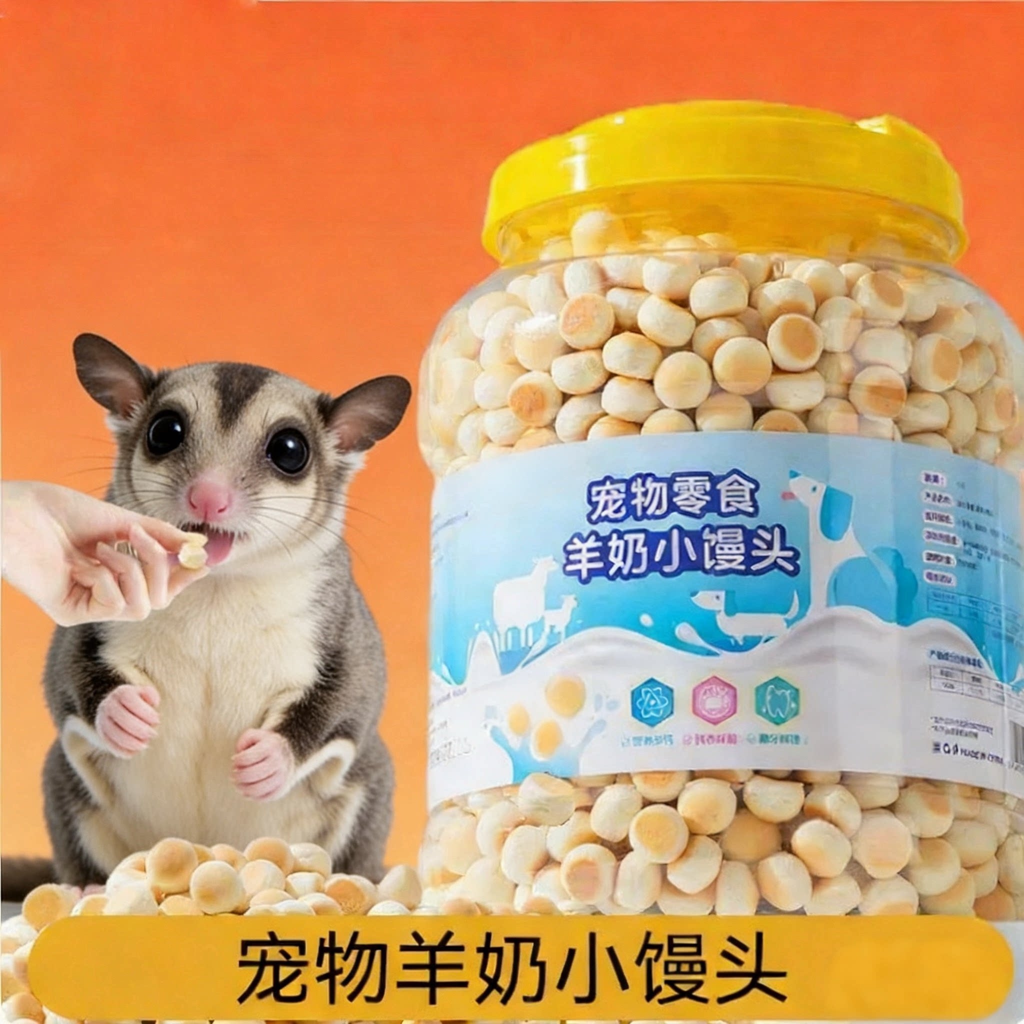 蜜袋鼯零食羊奶小馒头饼干仓鼠磨牙松鼠花枝鼠金丝熊荷兰猪粮食