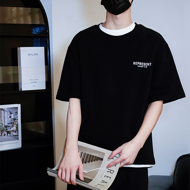 T7713-P35棉270克重抖音得物品质潮牌简约短袖T恤半袖体恤,男装T恤,电商C309A