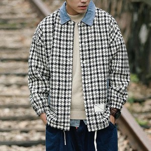 MY2166-P80 冬季新款男士日系格子棉衣外套加棉潮牌棉服外套图片