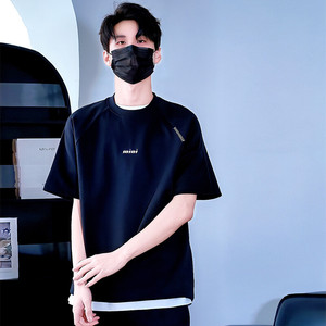 T6073-P42 81%棉 19%锦纶 夏季新款简约刺绣短袖T恤半袖打底T恤图片