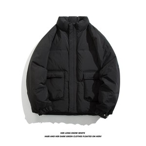 6626-P190基础款冬季男士纯色简约80白鸭羽绒服潮牌加厚保暖外套图片