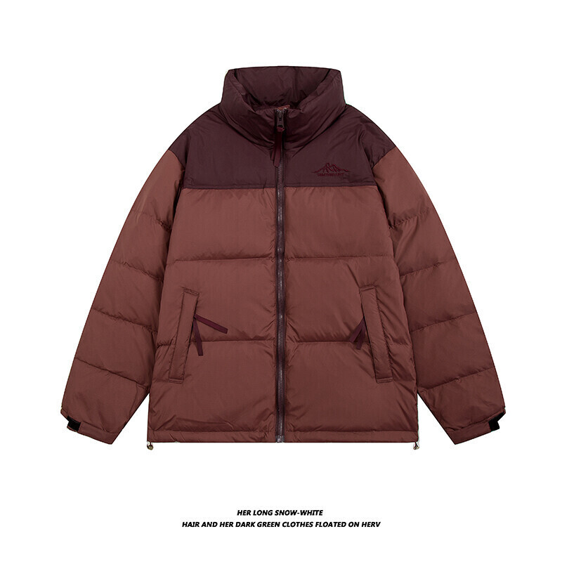 80绒 冬季男士白鸭绒羽绒服雪山刺绣拼接撞色羽绒外套 88001-P155图片