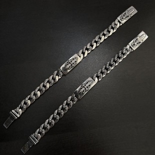 宝剑满花十字花手链复古宝剑半花十字花手链霸气男女个性情侣