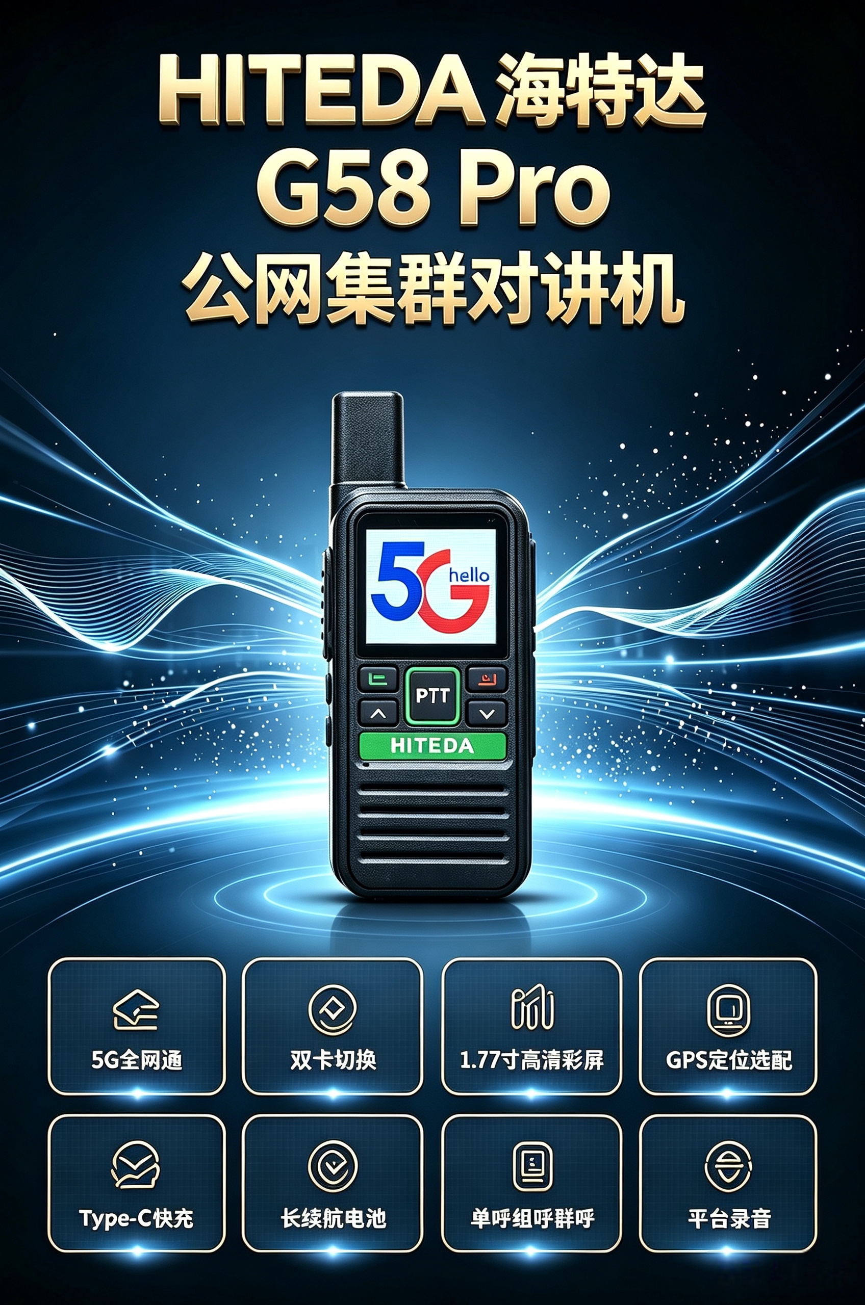 2026新款全国5000公网插卡轻薄5G对讲机免费不限距离户外车队物流图片