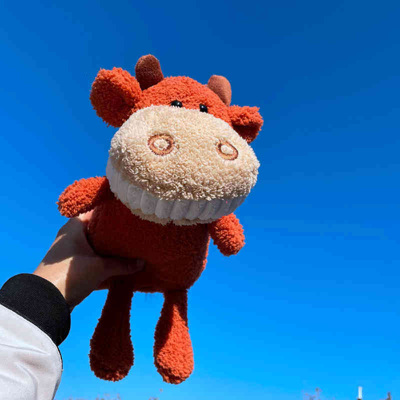 牛年吉祥物毛绒玩具牛牛公仔玩偶微笑大牙牛抱枕丑萌毕业礼物女生