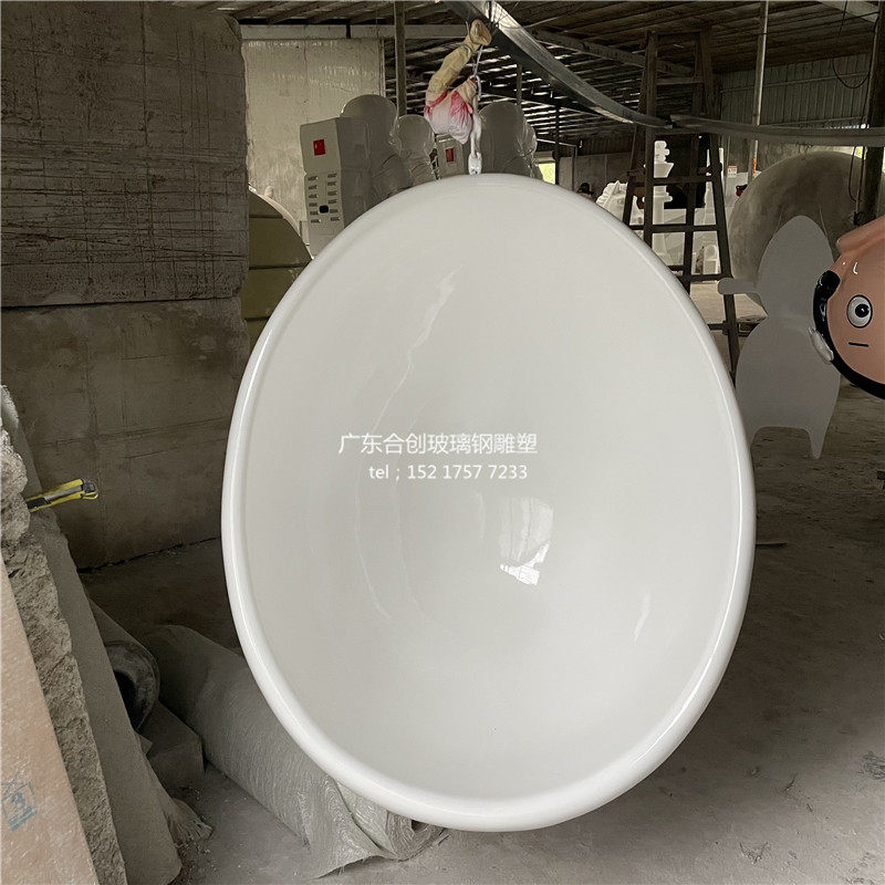创意卡通儿童书屋镂空鸡蛋吊椅雕塑仿真鸡蛋玻璃钢椭圆椅定制艺术
