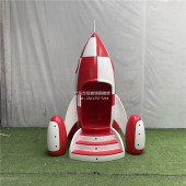 创意航空儿童游乐设施定制玻璃钢雕塑火箭造型镂空火箭屋家具摆件