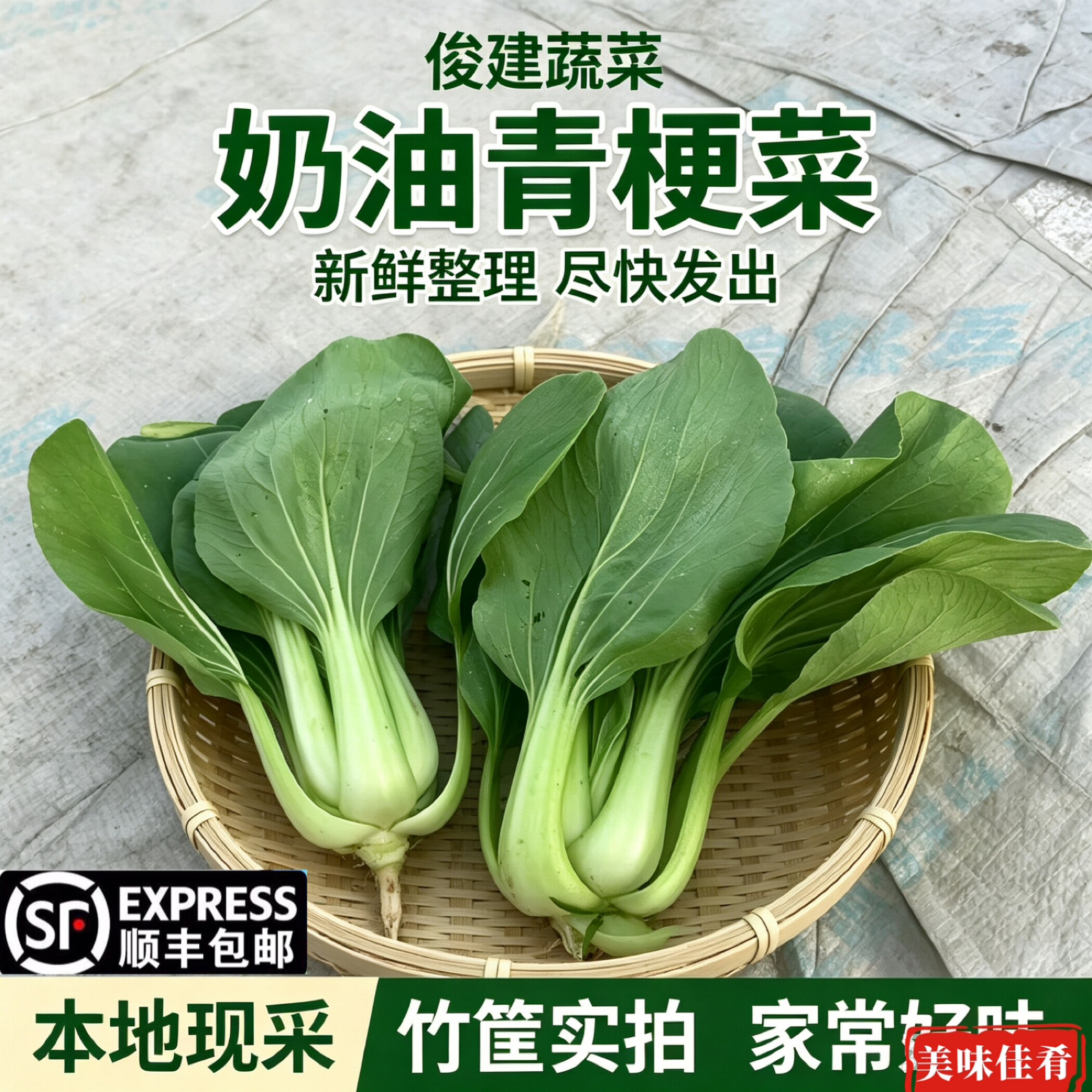 顺丰俊建常熟奶油青梗菜本地农家现摘软嫩厚梗清炒涮锅时令鲜青菜