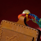 擦擦唐卡铜雕彩绘唐卡吊坠民族风国潮五爷扎基拉姆3D立体皮壳吊坠