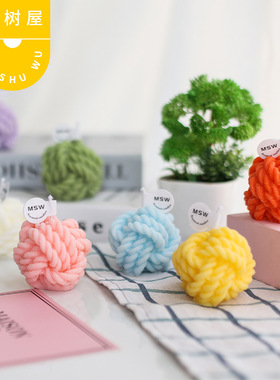 毛线球香薰蜡烛线团手工植物蜡韩风ins网红家居摆件拍照道具