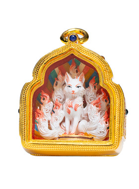 手绘唐卡文创吊坠扎基拉姆黄财绿度母八大守护藏式民族风擦擦唐卡