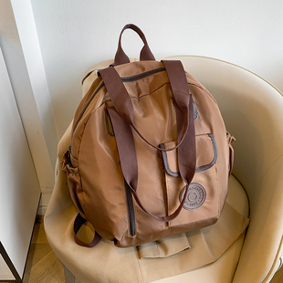 秋季新款美式高级感潮简约百搭大容量出差旅行双肩包多功能单肩包