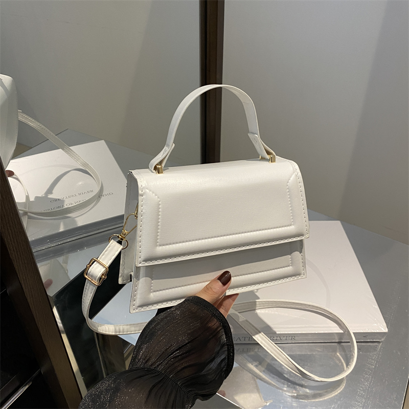 简约小包包女2024新款时尚百搭单肩斜挎包高级感纯色手提小方包潮