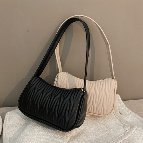 2025新款潮单肩腋下包高级感时尚纯色包包女包小众设计手提小方包