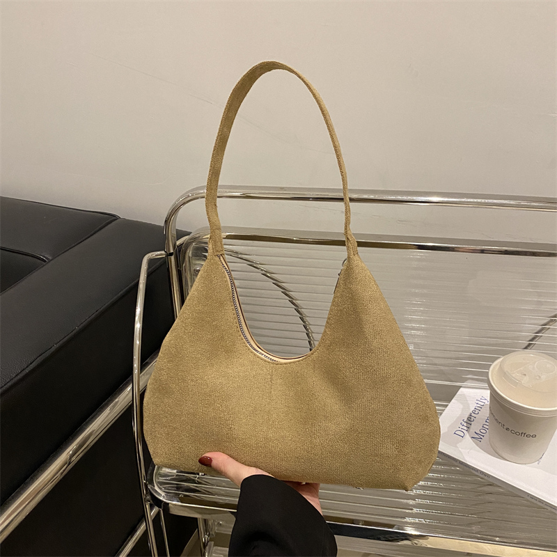 绒面托特包小众潮搭单肩包
