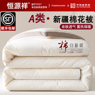 恒源祥彩羊100%纯棉新疆棉花被冬被加厚春秋被棉被被芯四季 通用