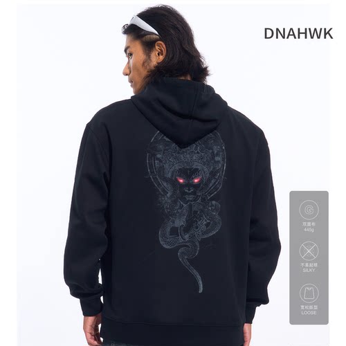 DNAHWK原创手绘不动明王连帽卫衣