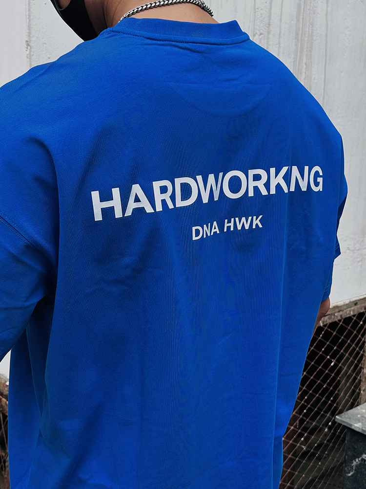 DNAHWK基础款宽松纯色纯棉250G美式潮流重磅运动百搭休闲短袖T恤