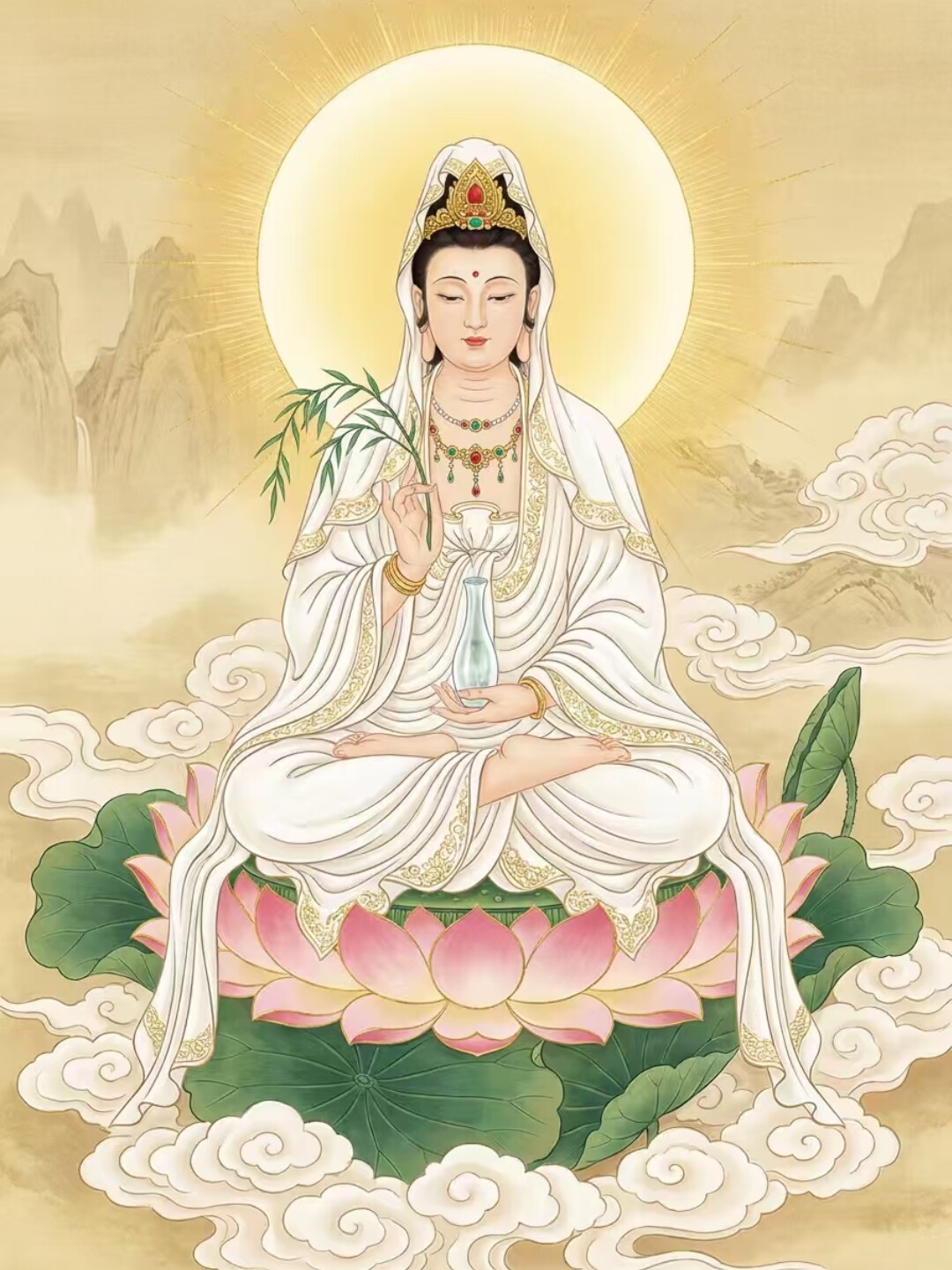 带框钻石画满钻方钻手工贴钻绣客厅玄关竖版新款佛像坐莲观音菩萨