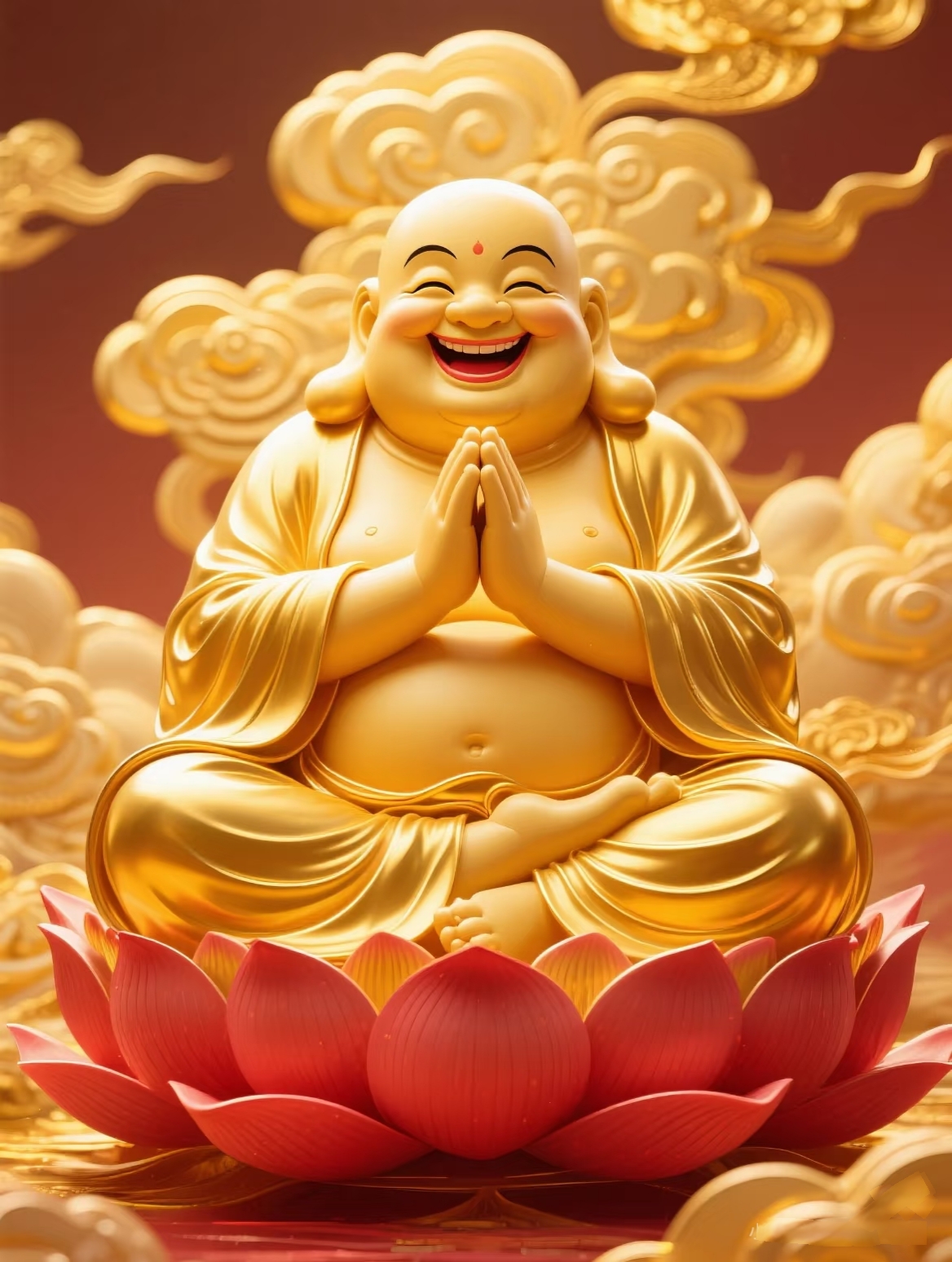 带框钻石画满钻魔方钻手工贴钻绣客厅玄关新款佛像笑口常开弥勒佛