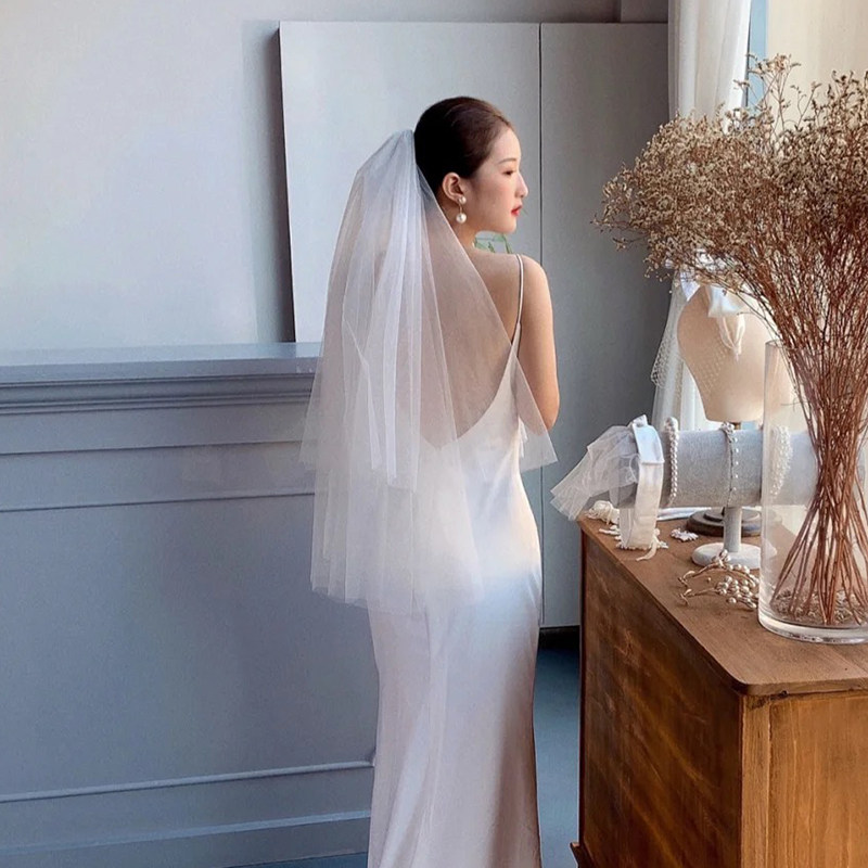 新娘头纱白色旅拍配饰