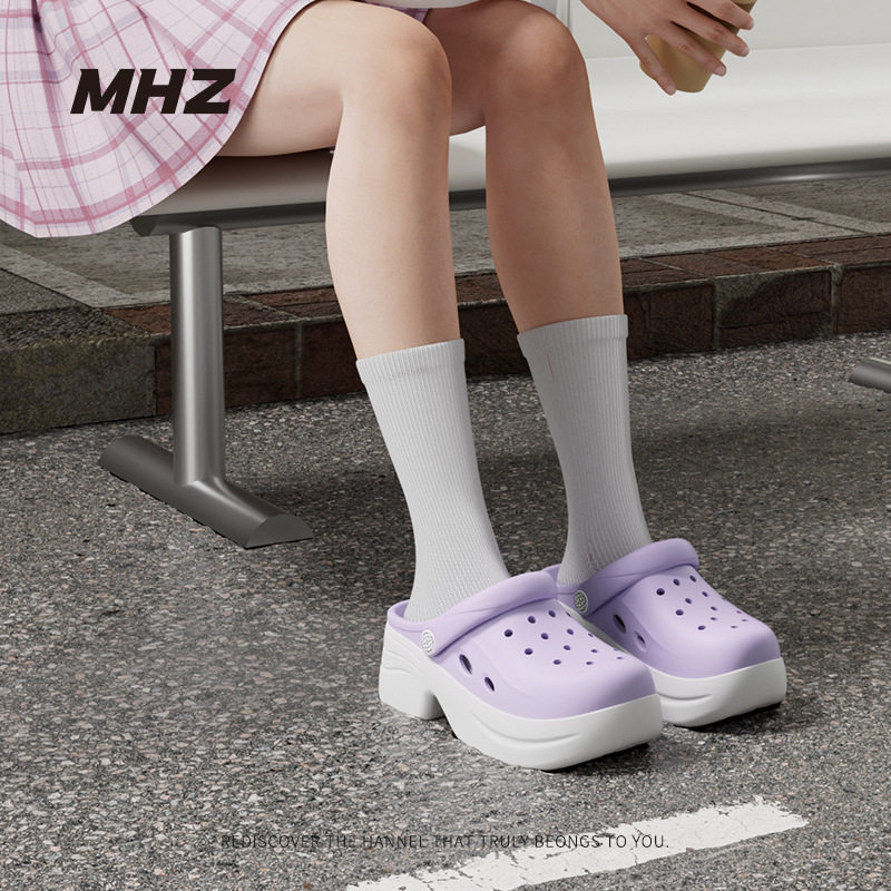 小个女生高跟洞洞鞋女款夏季增高洞洞鞋