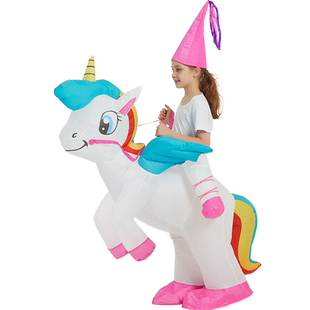 万圣节儿童服装搞怪小马天马装扮玩偶玩具独角兽充气衣服儿童成人