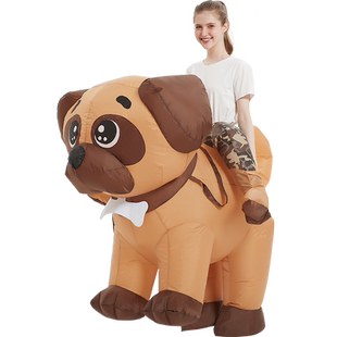 儿童节演出服装搞怪卡通亲子哈巴狗装扮玩偶道具小狗充气衣服成人